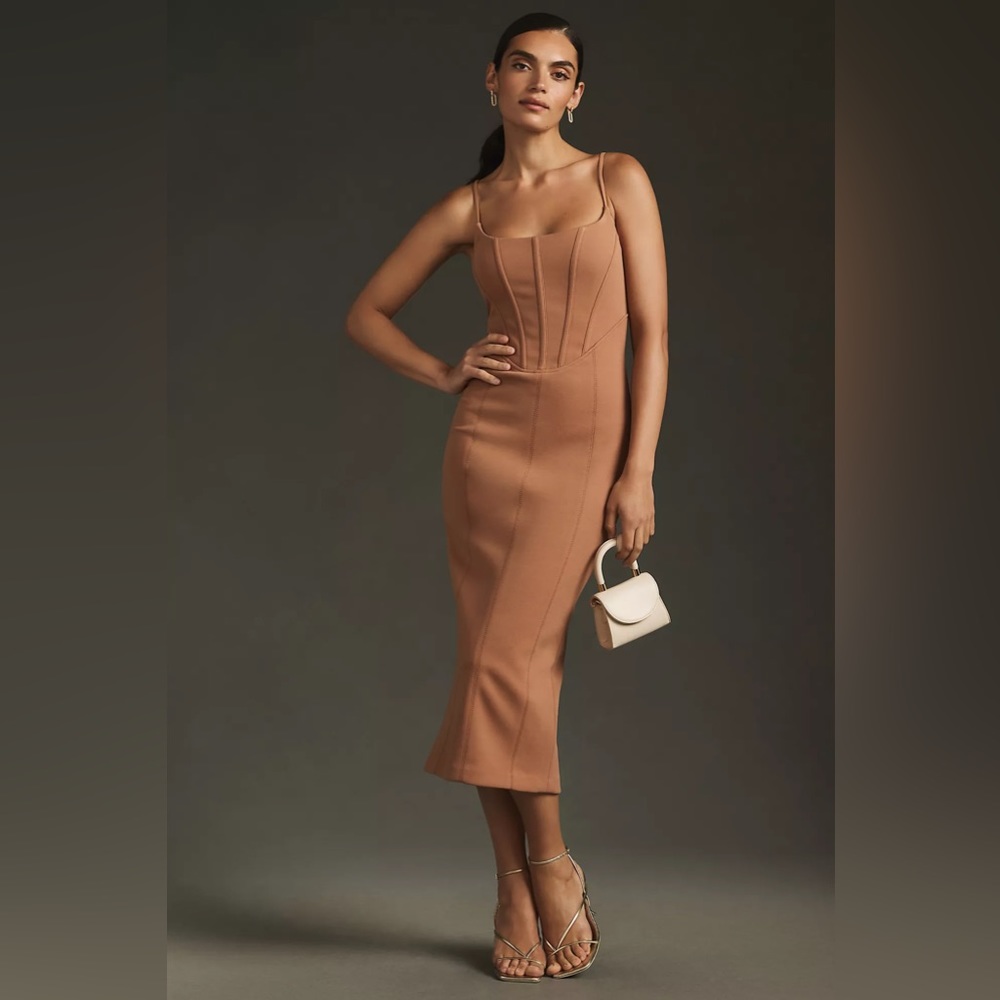 MISHA Slim Corset Sleeveless Midi Dress